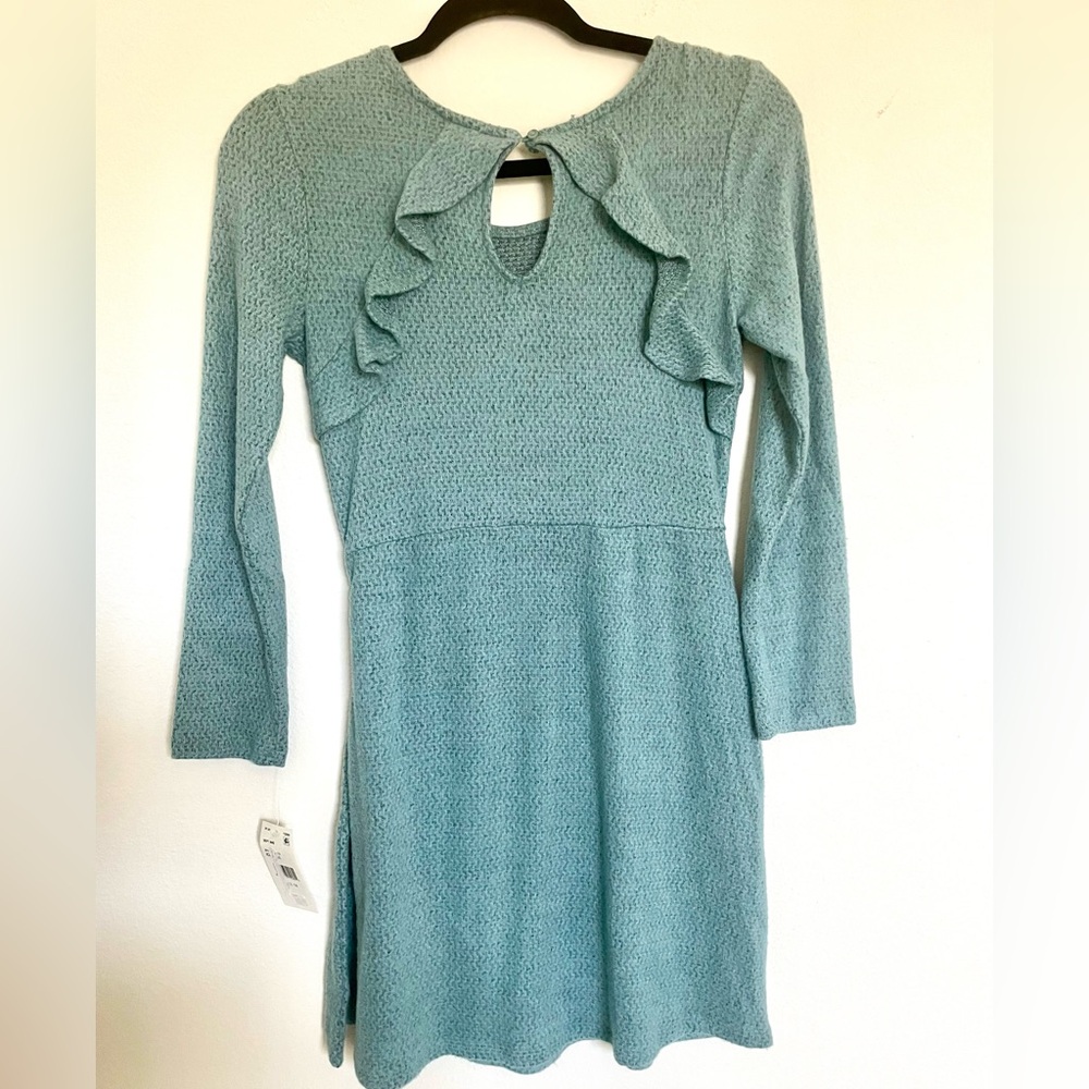 Girl Faux Wrap Sweater Dress - Picture 2 of 3